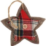 Ozdoba bożonarodzeniowa zawieszka GWIAZDA z materiału 10cm CZERWONA