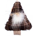 Ozdoba bożonarodzeniowa zawieszka z materiału 12 cm brązowa - obrazek 2