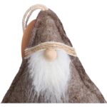 Ozdoba bożonarodzeniowa zawieszka  MIKOŁAJ z materiału 12 cm brązowa - obrazek 2