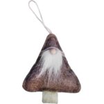 Ozdoba bożonarodzeniowa zawieszka  MIKOŁAJ z materiału 12 cm brązowa