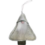 Ozdoba bożonarodzeniowa zawieszka MIKOŁAJ z materiału 12 cm kremowa