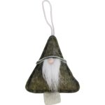 Ozdoba bożonarodzeniowa zawieszka MIKOŁAJ z materiału 12 cm zielona