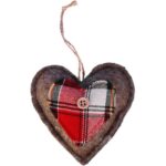 Ozdoba bożonarodzeniowa zawieszka SERCE z materiału 10 cm CZERWONE