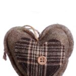 Ozdoba bożonarodzeniowa zawieszka SERCE z materiału 10 cm BRĄZOWE - obrazek 2