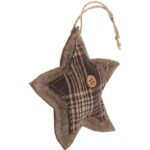Ozdoba bożonarodzeniowa zawieszka GWIAZDA z materiału 10cm BRĄZOWA - obrazek 2