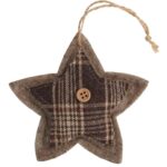 Ozdoba bożonarodzeniowa zawieszka GWIAZDA z materiału 10cm BRĄZOWA