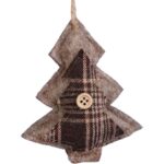 Ozdoba bożonarodzeniowa zawieszka CHOINKA z materiału 12 cm BRĄZOWA - obrazek 2