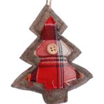 Ozdoba bożonarodzeniowa zawieszka CHOINKA z materiału 12 cm CZERWONA - obrazek 2