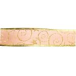 Złoto-pomarańczowa wstążka dekoracyjna 5 cm x 2,7 m - obrazek 2