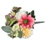 Elegancki Sztuczny Bukiet Róż i gerber 30 cm - obrazek 3