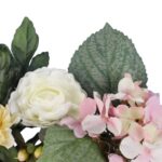 Romantyczny Wianek z Różami, hortensjami i gerberą o Średnicy 25 cm - obrazek 2