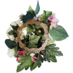 Romantyczny Wianek z Różami, hortensjami i gerberą o Średnicy 25 cm - obrazek 3