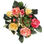 Romantyczny Wianek z Różowo Żótych Róż o Średnicy 30cm