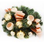 WIANEK DEKORACYJNY ŚWIĄTECZNY WIENIEC ZŁOTY 40CM - obrazek 2