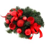 WIANEK DEKORACYJNY ŚWIĄTECZNY WIENIEC CZERWONY 40CM - obrazek 2