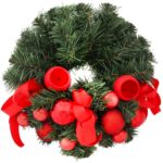 WIANEK DEKORACYJNY ŚWIĄTECZNY WIENIEC CZERWONY 40CM