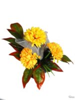 Kompozycja nagrobna misa chryzantema w kolorze żółtym