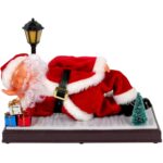 Figurka Świętego Mikołaja animowana, ruchoma, z dźwiękiem- chrapanie i podświetlona, 25 cm Czerwona - obrazek 3