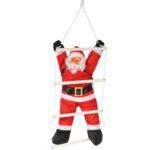 MIKOŁAJ GWIAZDOR NA DRABINIE WCHODZĄCY WSPINAJĄCY SIĘ DEKORACJA 60cm - obrazek 2