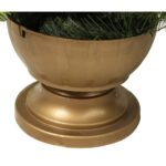 Kompozycja dalii I suszu w złotym gazonie w kolorze pomarańczowym - obrazek 3