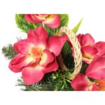 Kompozycja z malwami w złotym gazonie w kolorze różowym - obrazek 2