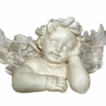 Popiersie Anioła Zamyślonego w Kolorze Kremowym