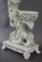 Romantyczny Świecznik Stojący z Perłami i Motywem Roślinnym 27x17 cm - obrazek 2