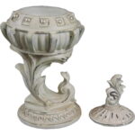 Perłowy Pojemnik na Biżuterię w Stylu Floralnym na Nóżce - obrazek 2