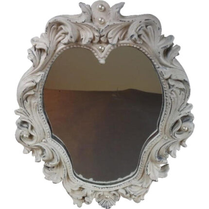 Romantyczne Białe Lustro Wiszące z Perłami