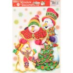 Naklejka samoprzylepna na okno z bałwanami