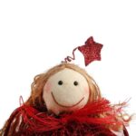 Aniołek Bożonarodzeniowy w Kolorze Bordowym - Ozdoba o Wysokości 20 cm - obrazek 2