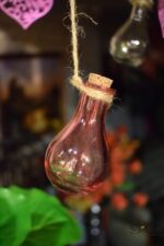 Turkusowe Szklane Butelki Dekoracyjne / Mini-Wazoniki, 3 sztuki - obrazek 3