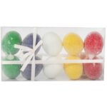 Komplet 10 Kolorowych Jajek Lukrowanych z Zawieszką w Boksie - obrazek 2