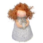 Uniwersalny Aniołek Dekoracyjny Stojący - Srebrny, Wysokość 10 cm