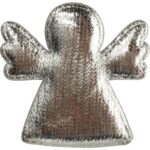 Komplet 6 Srebrnych Naklejek Aniołków o Wielkości 4 cm - obrazek 3