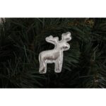 Komplet 6 Srebrnych Reniferów z Błyszczącego Materiału do Przyklejenia - obrazek 2