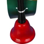 Dzwonek Świętego Mikołaja z Czarną Rączką do Kostiumu Mikołajowego - Metalowy, Kolor Czerwony - obrazek 2