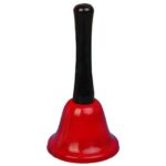 Dzwonek Świętego Mikołaja z Czarną Rączką do Kostiumu Mikołajowego - Metalowy, Kolor Czerwony