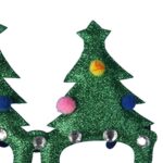 Brokatowe Okulary Świąteczne w Kształcie Choinki - obrazek 3