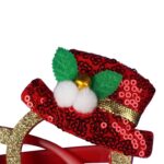 OKULARY ŚWIĄTECZNE BROKATOWE Z KAPELUSZKAMI W KOLORZE CZERWONYM - obrazek 3