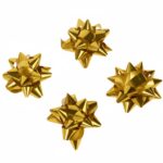 Zestaw do pakowania prezentów 1 wstążka 15 m+ 4 kokardki rozetki ZŁOTY - obrazek 3