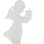 Biały Anioł LED 9l z Dekoracją Świetlną na Baterie 2xAA, 28 cm - obrazek 2