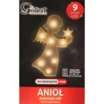 Biały Anioł LED 9l z Dekoracją Świetlną na Baterie 2xAA, 28 cm - obrazek 3