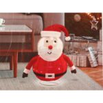 Podświetlany Stojący Mikołaj z LED - Dekoracja Świąteczna 60cm, Czerwono-Biały, Zasilanie Bateryjne - obrazek 2