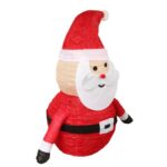 Podświetlany Stojący Mikołaj z LED - Dekoracja Świąteczna 60cm, Czerwono-Biały, Zasilanie Bateryjne - obrazek 3