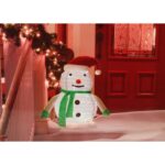 Bałwan Świąteczny z Podświetleniem LED 40szt, Biały, 60cm, Zasilanie Bateryjne - obrazek 3