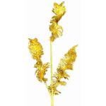 Gałązka Złotej Paproci Brokatowej 70cm z 3 Gałęziami 33cm