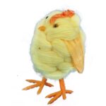 Żółta Figurka Kurczaka z Włóczki 10 cm - Dekoracja Wielkanocna i Tematyczna - obrazek 2