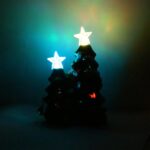 Ozdoba świąteczna ceramiczne choinki  z LED 19 cm - obrazek 3