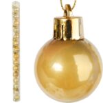 Zestaw 16 bombek plastikowych w tubie 3 cm złote